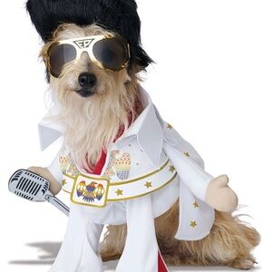 Elvis Presley Dog Costume - White